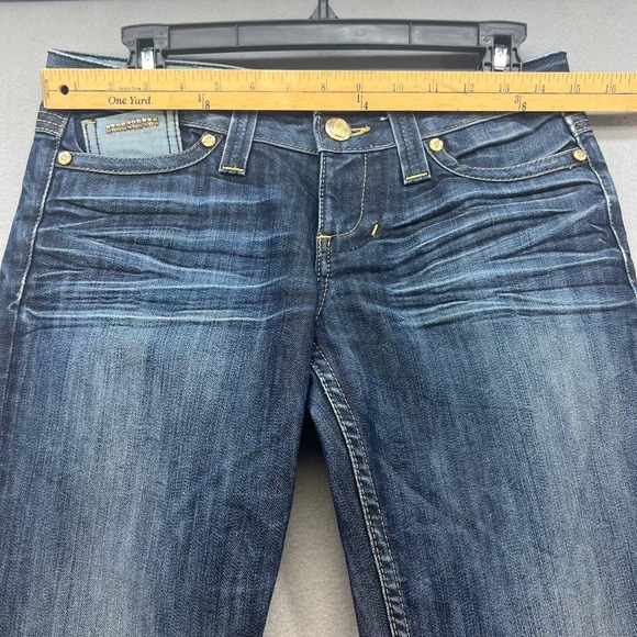 Guess Premium Women's Bootcut Embellished Denim Jeans Size 27 Low Rise - Picture 2 of 16
